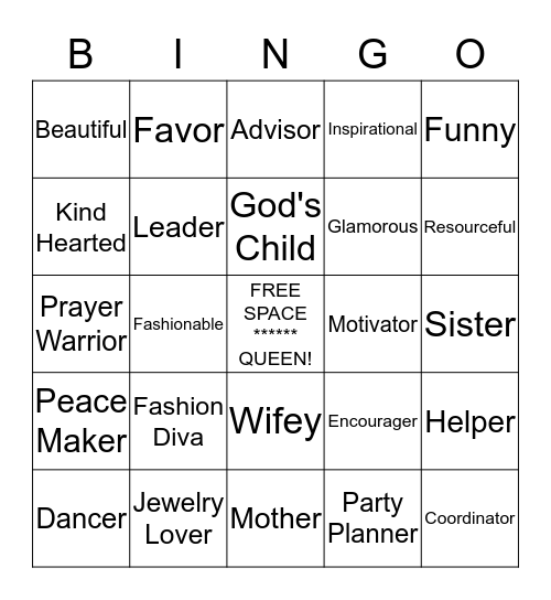 Brigitte's Bountiful  Blessings Bingo Card