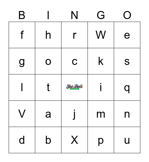 Fat Pat's Music Bingo Card