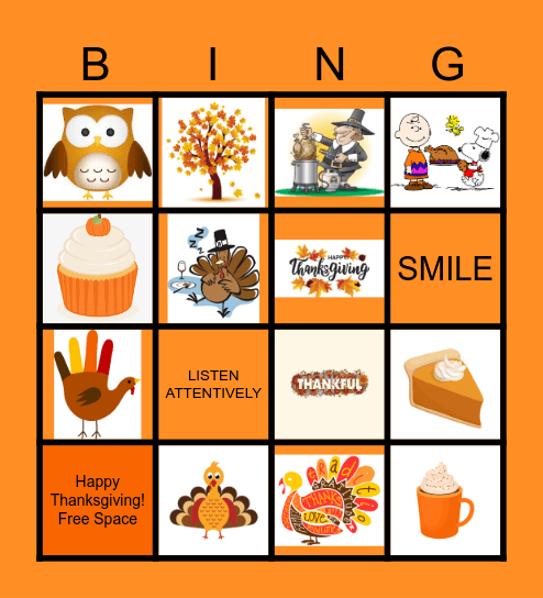 THANKSGIVING BINGO Card