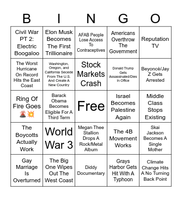 2025 Bingo Card