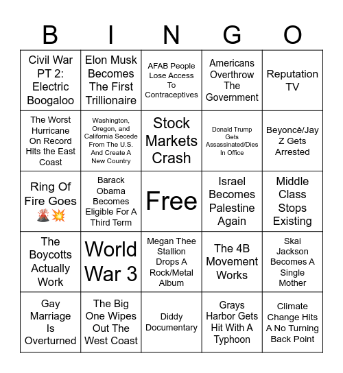 2025 Bingo Card