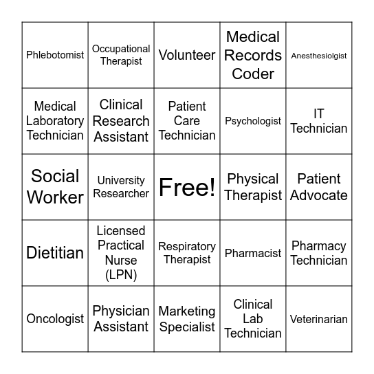 Oncology Workforce Connect 5 Bingo Card