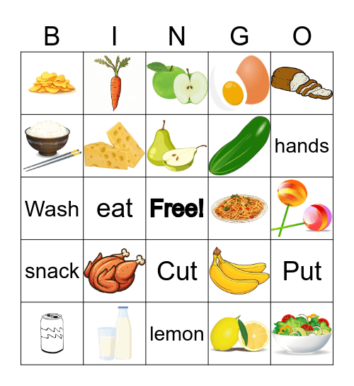 Food Bingo Card