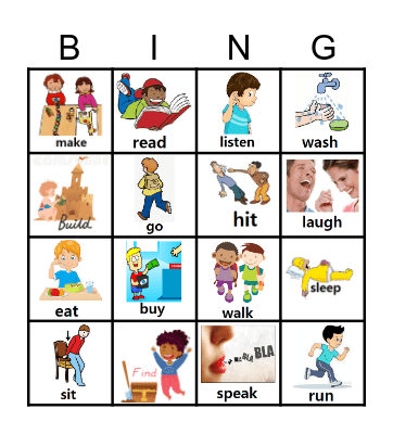 Verbs Bingo Card