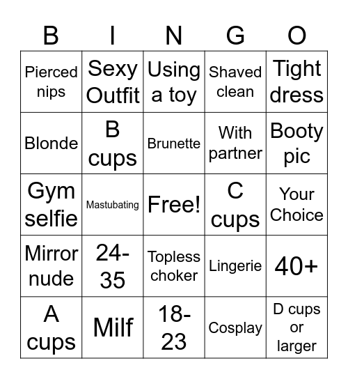 Nudes Bingo Card