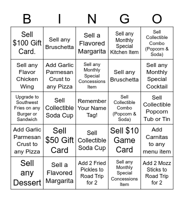 Server Bingo Card