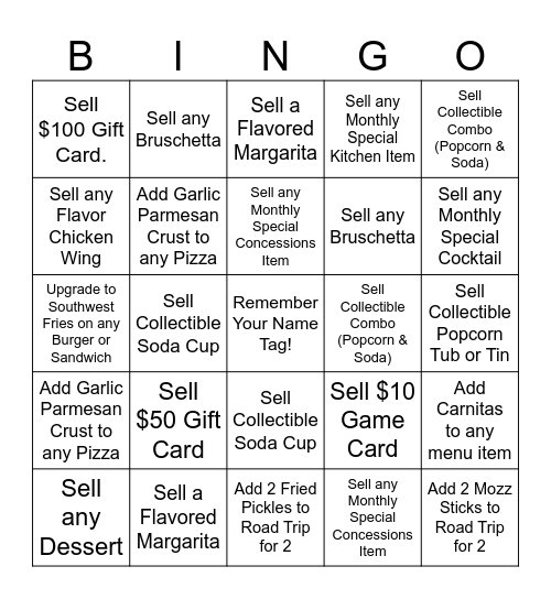 Server Bingo Card