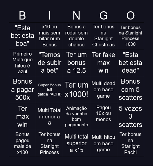 GOD PRINCESS Bingo Card