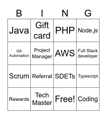 IT Hunt Bingo Card