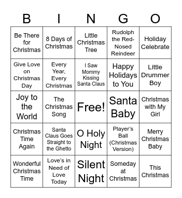 JINGLE JAM HOLIDAY BINGO Card