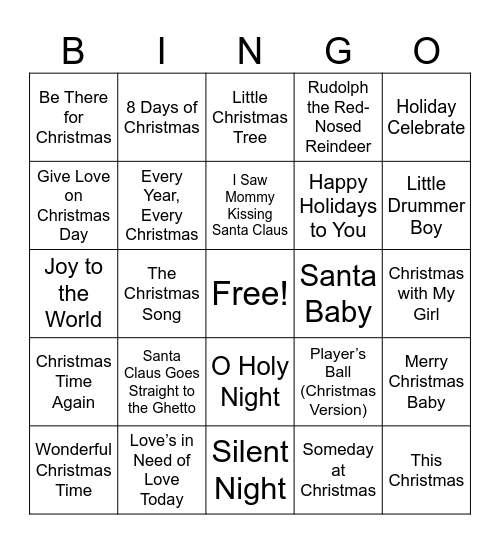 JINGLE JAM HOLIDAY BINGO Card