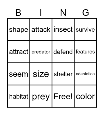 Unit 2 Week 3 BINGO Card