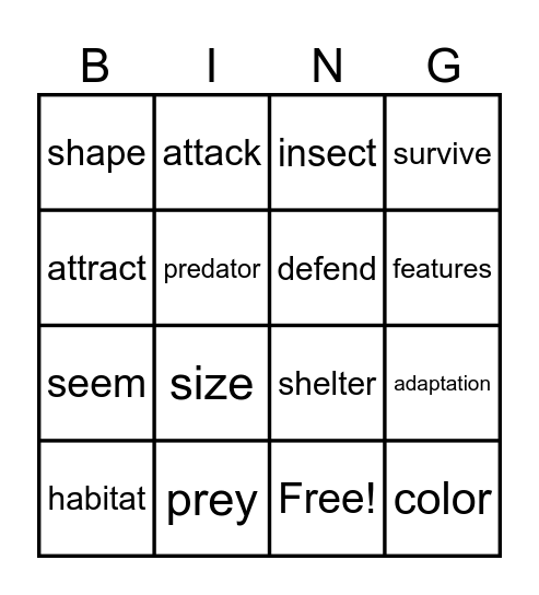Unit 2 Week 3 BINGO Card