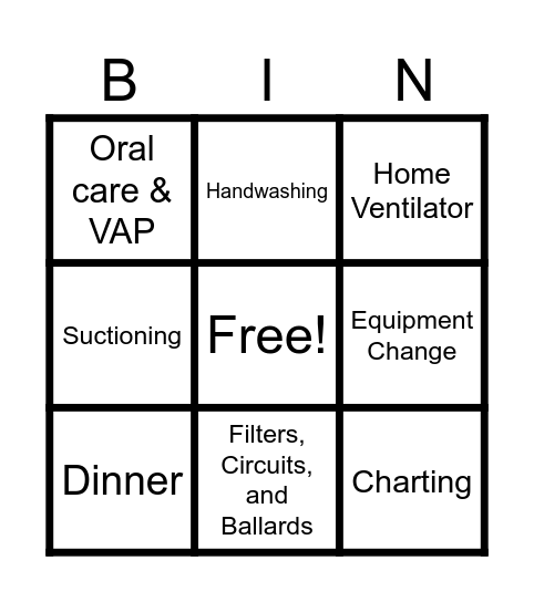 Safety Station Bingo Card