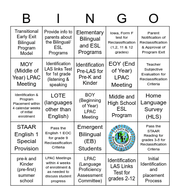 Connecting Languages Bingo Card