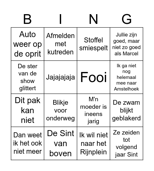 Sintbingo 2024 Bingo Card