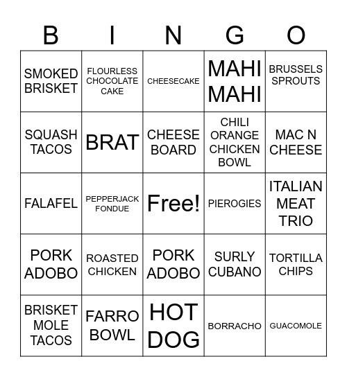 SERVER BINGO Card