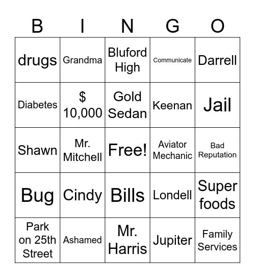 No Way Out Bingo Card