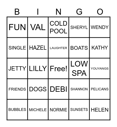 PELICAN SHORES SINGLE LADIES Bingo Card