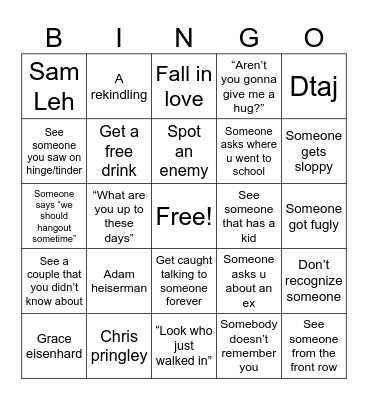 Krocksgiving Bingo Card