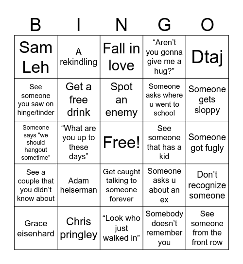 Krocksgiving Bingo Card