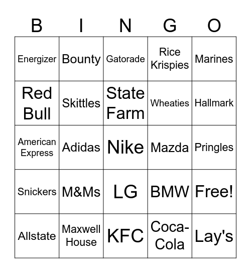 Slogan Bingo Card