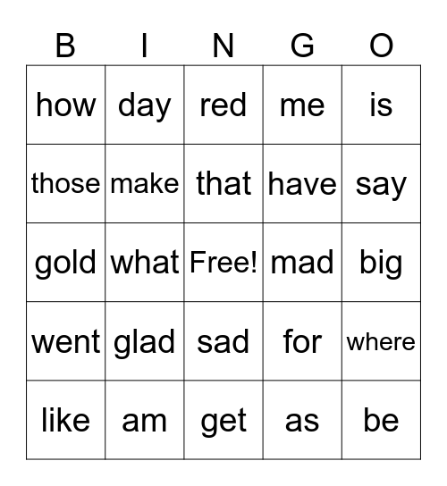 Fun in Grade 1 Bingo Card
