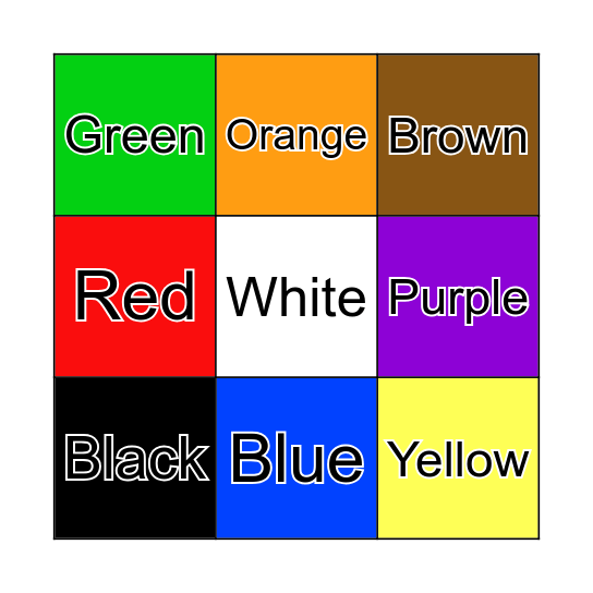 Color Bingo Card