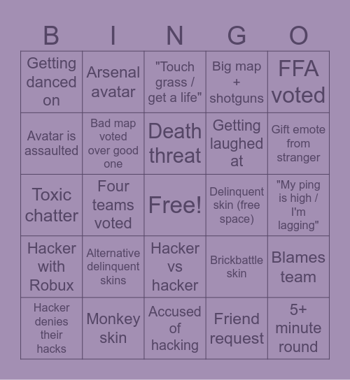 Arsenal Bingo v3 Bingo Card