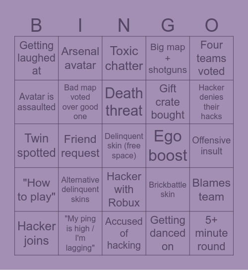 Arsenal Bingo v3 Bingo Card