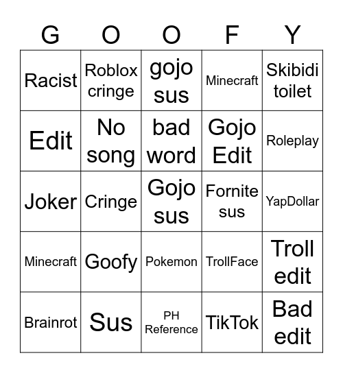 Funny bingo Card