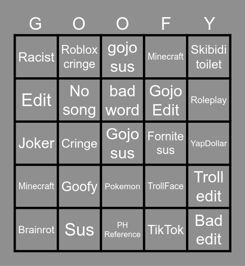 Funny bingo Card