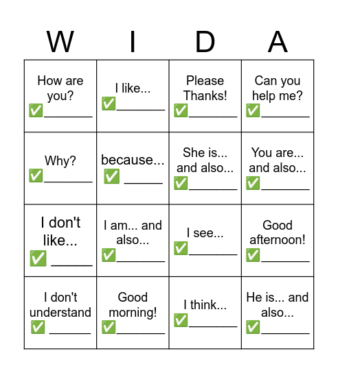 🗣️ Bingo Card