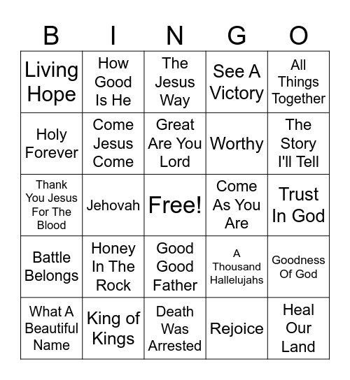 WORSHP BINGO Card