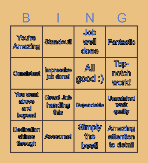 Mingngo Ngard Bingo Card