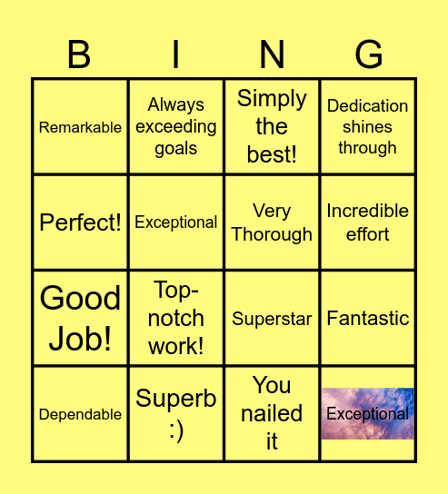Winning Card Bingo Card