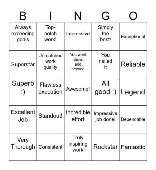 John NW Bingo Card