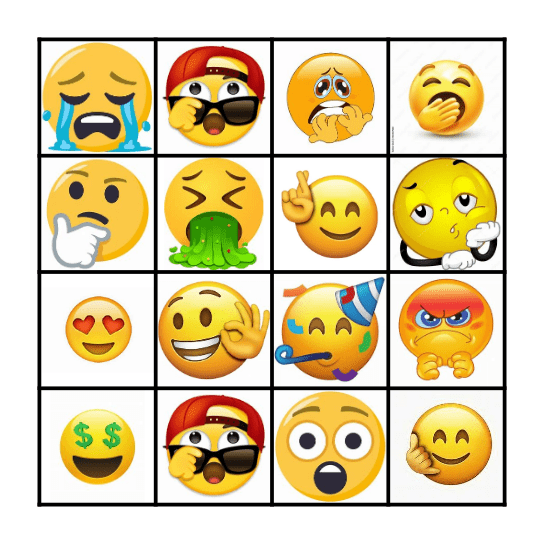 Loteria de emoji Bingo Card