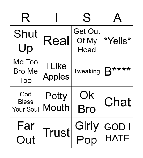 Rissa Bingo Card