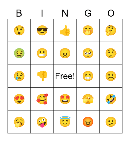 Emoji Bingo Card