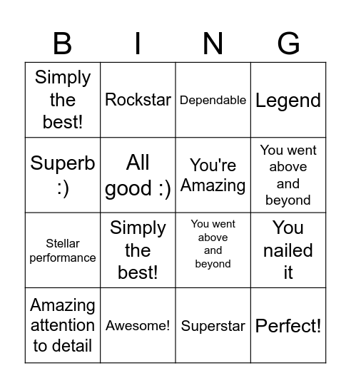 ANNE Bingo Card