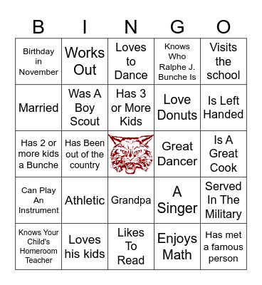 Bunche Preparatory Academy - Bingo (Dad Style) Bingo Card