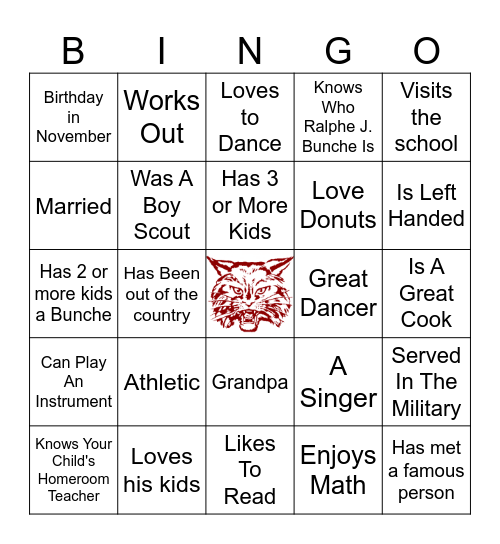 Bunche Preparatory Academy - Bingo (Dad Style) Bingo Card