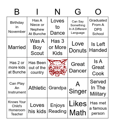 Bunche Preparatory Academy - Bingo (Dad Style) Bingo Card
