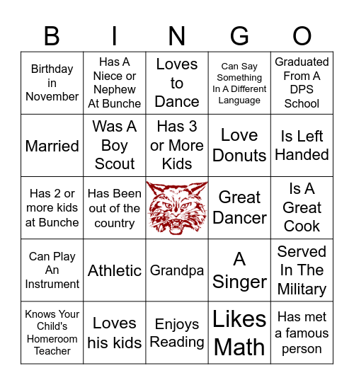 Bunche Preparatory Academy - Bingo (Dad Style) Bingo Card