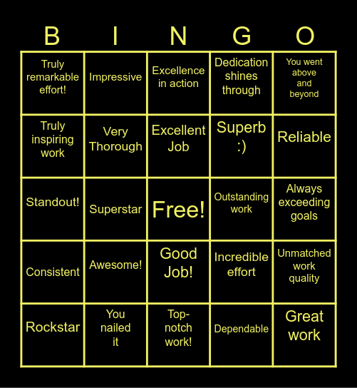 RACHLSS Bingo Card