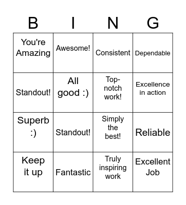 Bea Bingo Card