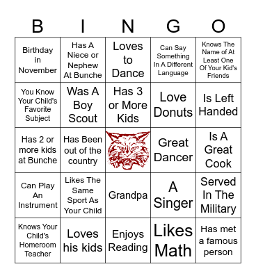 Bunche Preparatory Academy - Bingo (Dad Style) Bingo Card