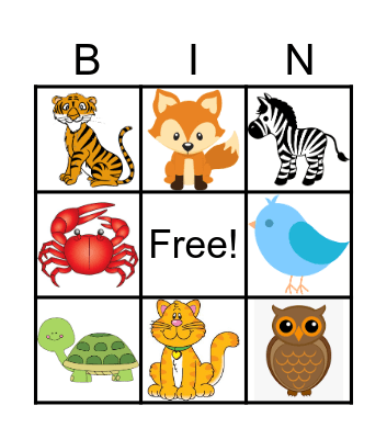 ANIMAL BINGO Card