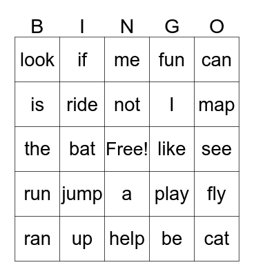 1st grade august 27 2016 words from reading book Bingo Card